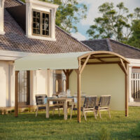 Pergola 3.2x3m Gartenpavillon Massivholz Creme