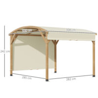 Pergola 3.2x3m Gartenpavillon Massivholz Creme