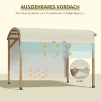 Pergola 3.2x3m Gartenpavillon Massivholz Creme
