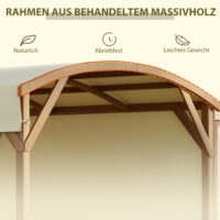 Pergola 3.2x3m Gartenpavillon Massivholz Creme