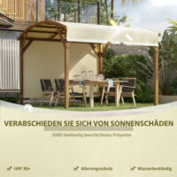 Pergola 3.2x3m Gartenpavillon Massivholz Creme