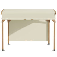 Pergola 3.2x3m Gartenpavillon Massivholz Creme
