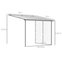 Pergola 3x3m Pavillon Anbau Überdachung