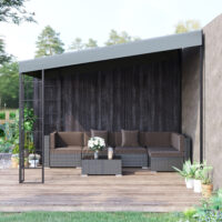 Pergola 4x3m Gartenpavillon Überdachung Zelt Metall
