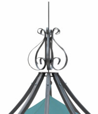 Pergola Almeria Garten Pavillon stabiles Stahl-Gestell Ø 3m türkis