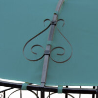 Pergola Almeria Garten Pavillon stabiles Stahl-Gestell Ø 3m türkis