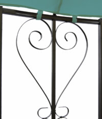 Pergola Almeria Garten Pavillon stabiles Stahl-Gestell Ø 3m türkis