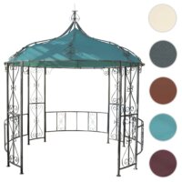 Pergola Almeria Garten Pavillon stabiles Stahl-Gestell Ø 3m türkis