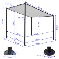 Pergola Anbaupergola Terrassenüberdachung 3x3m ~ anthrazit