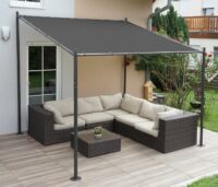 Pergola Anbaupergola Terrassenüberdachung 3x3m ~ anthrazit