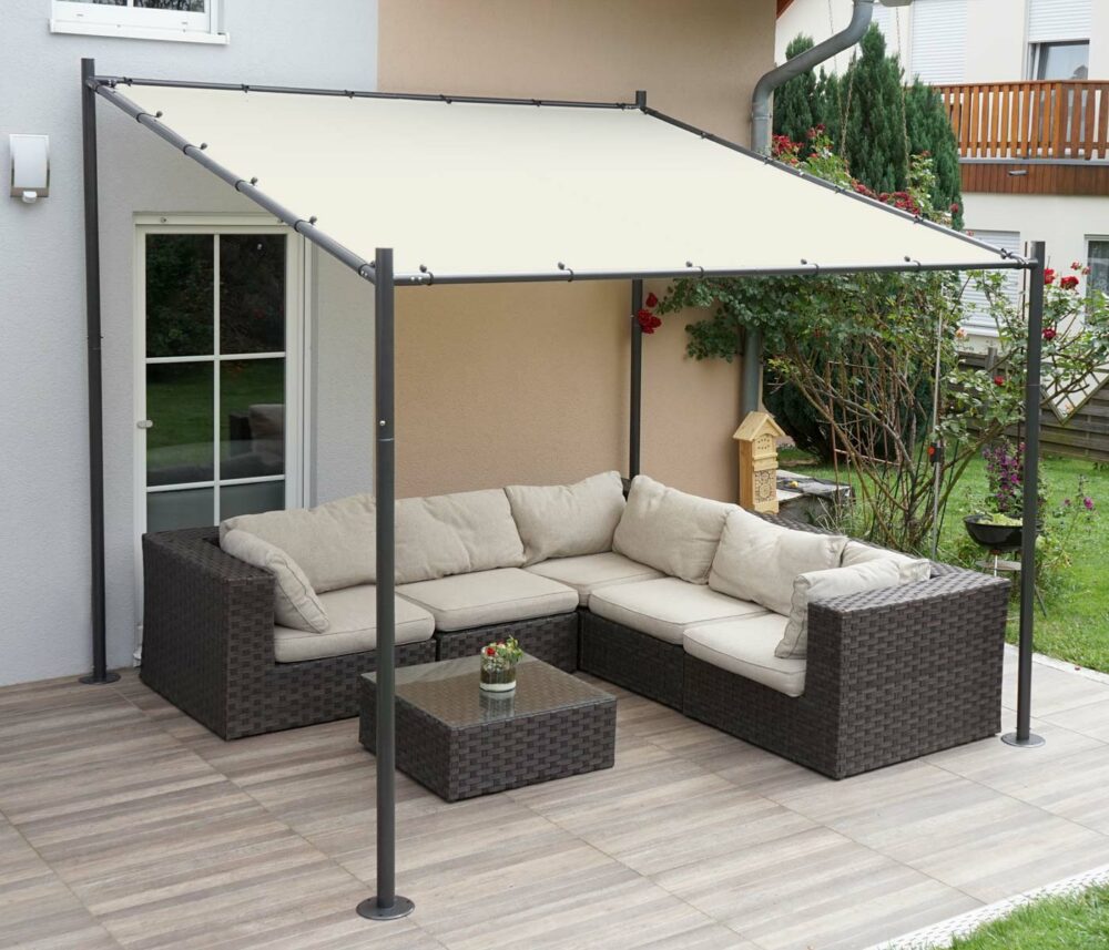Ersatzdach Ersatzbezug Pergola Baia 3x3m Creme jamballyouneed.ch