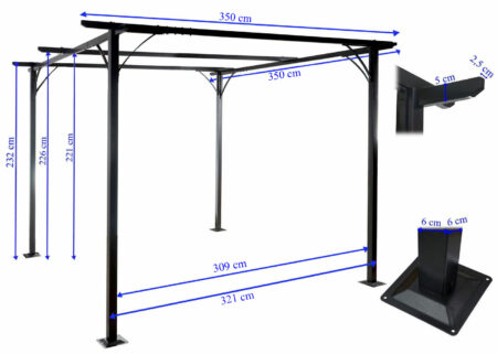 Pergola Avila - Garten Pavillon 3.5 x 3.5m creme