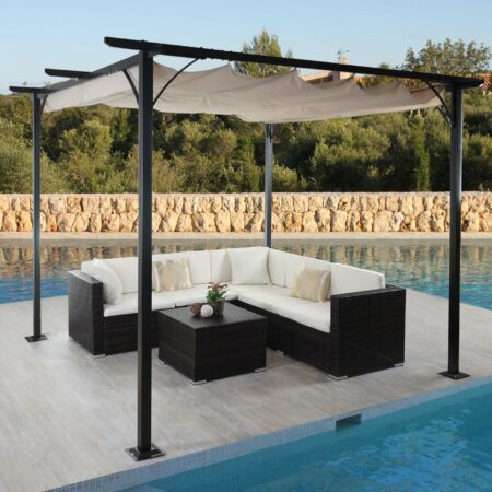 Pergola Avila - Garten Pavillon 3x3m creme