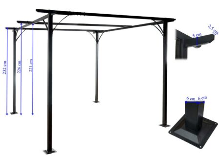 Pergola Avila - Garten Pavillon 3x3m terrakotta