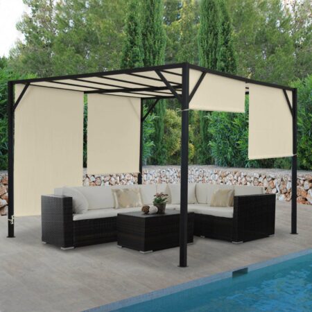 Pergola Baia - Garten Pavillon + Schiebedach 3x3m