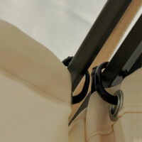 Pergola Cadiz 3x3m mit Seitenwand + Moskitonetz 7cm-Gestell ~ creme