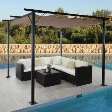 Pergola Garten Pavillon + Schiebedach 3