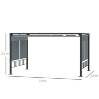 Pergola Gartenpavillon 3.9x2.9m mit Sonnendach