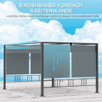 Pergola Gartenpavillon 3.9x2.9m mit Sonnendach