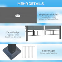 Pergola Gartenpavillon 3.9x2.9m mit Sonnendach