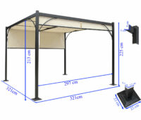 Pergola Granada - ALU Garten Pavillon 3x3m