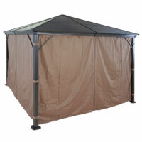 Pergola Hardtop Pavillon + Seitenwand + Moskitonetz ~ 3x3m