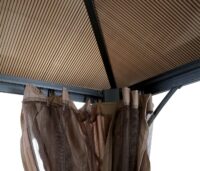 Pergola Hardtop Pavillon + Seitenwand + Moskitonetz ~ 3x3m