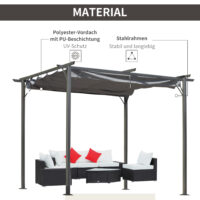 Pergola Pavillon 3x3m mit Schiebedach