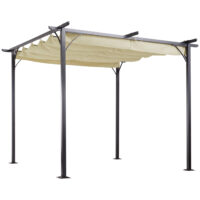 Pergola Pavillon 3x3m mit Schiebedach Beige