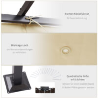 Pergola Pavillon 3x3m mit Schiebedach Beige