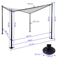Pergola Phos Garten Pavillon Sonnensegel 4x4m grün