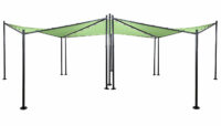 Pergola Phos Garten Pavillon Sonnensegel 4x4m grün