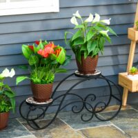 Pflanzentreppe Blumentreppe Pflanzregal 2 Etagen - Mosaik