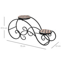 Pflanzentreppe Blumentreppe Pflanzregal 2 Etagen - Mosaik