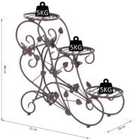 Pflanzentreppe Blumentreppe Pflanzregal  3 Etagen - Metall