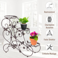 Pflanzentreppe Blumentreppe Pflanzregal  3 Etagen - Metall