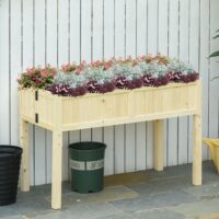 Pflanzkasten Pflanztisch mit 6 Fächer Tanne Massiv 120x60x81cm
