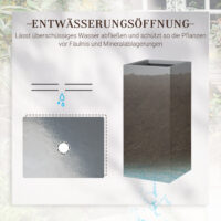 Pflanzkübel Blumentopf 34x34x76cm