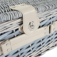 Picknickkorb Weidenkorb Set für 4 Personen mit Decke gelb