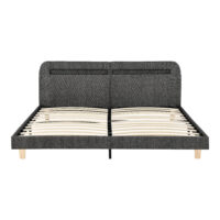 Polsterbett Roskilde mit LED Beleuchtung 180x200cm Leinen