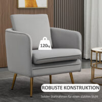 Polstersessel Armsessel Samtoptik Vintage-Design Grau