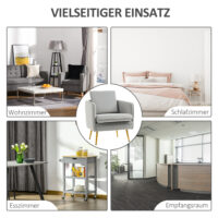 Polstersessel Armsessel Samtoptik Vintage-Design Grau