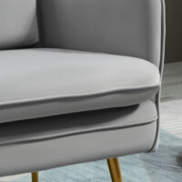 Polstersessel Armsessel Samtoptik Vintage-Design Grau