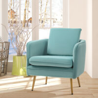 Polstersessel Armsessel Samtoptik Vintage-Design Grün