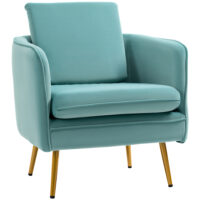 Polstersessel Armsessel Samtoptik Vintage-Design Grün