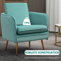 Polstersessel Armsessel Samtoptik Vintage-Design Grün