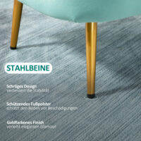 Polstersessel Armsessel Samtoptik Vintage-Design Grün