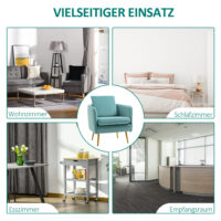 Polstersessel Armsessel Samtoptik Vintage-Design Grün