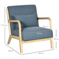 Polstersessel Einzelsessel Massivholz Stoffbezug Skandidesign