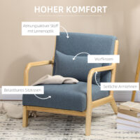 Polstersessel Einzelsessel Massivholz Stoffbezug Skandidesign